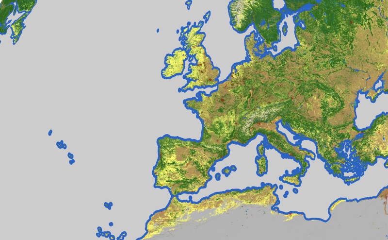 ESA WorldCover land cover data over Europe